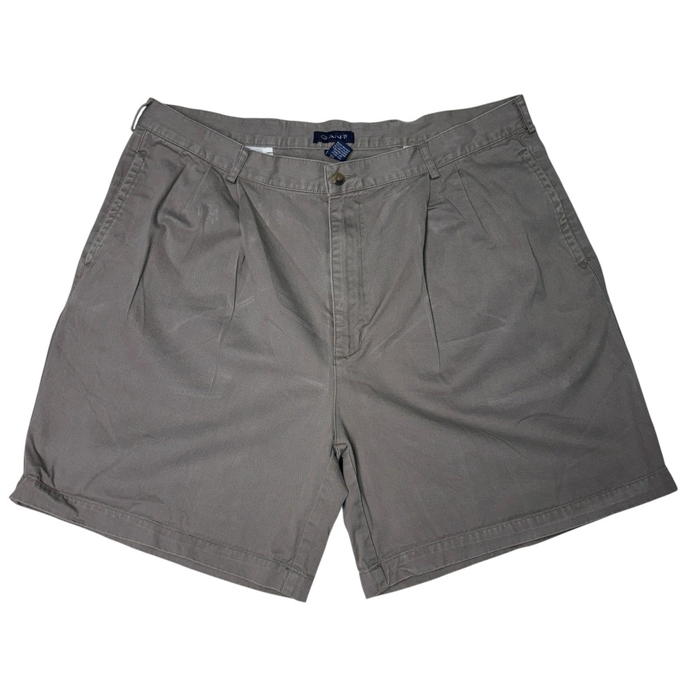Gant American Chino Original Pleated Cotton Shorts‎ Mens Size 40 Khaki